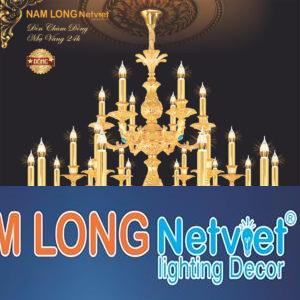 Đèn chùm nến đồng Netviet Ø950 x H1100 + 500, E14 x 18 lamp W43Kg