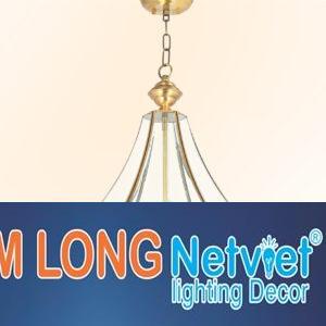 Đèn thả đồng Netviet Ø400*H530+500, E14*3 lamp