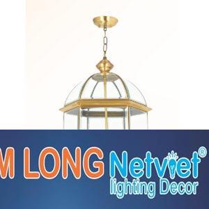 Đèn thả đồng Netviet Ø400*H580+500, E14*3 lamp