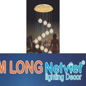 Đèn thông tầng pha lê Ø600*H3000 Led 180W 3 màu W34Kg