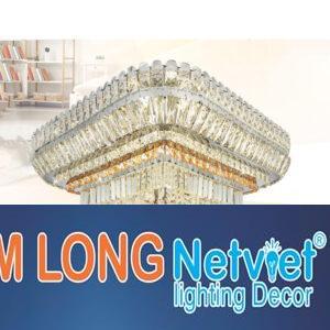 Đèn mâm vuông pha lê NC 821 3 màu ánh sáng