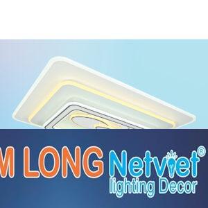 Đèn mâm ốp trần vuông mica Ø800-600*H100 Led 200W 3 màu ánh sáng