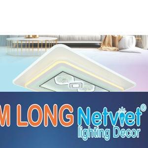 Đèn mâm ốp trần vuông mica Ø800-600*H70 Led 200W 3 màu ánh sáng