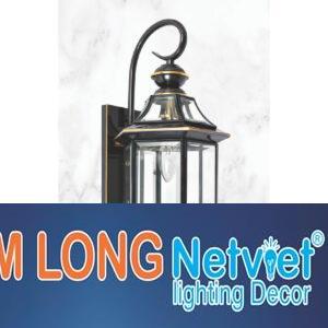 Đèn vách đồng chao kính E27 x 1 lamp