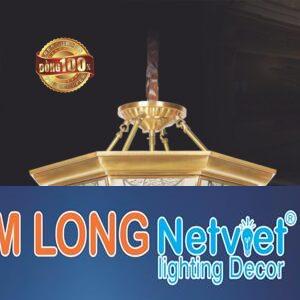 Đèn thả bàn ăn đồng cổ điển Ø500*H400, 4 bulb LED 5W