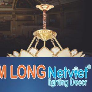 Đèn thả bàn ăn đồng cổ điển Ø450*H450, 4 bulb LED 5W