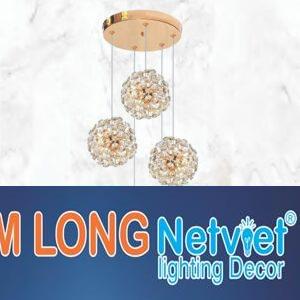 Đèn thả trần Pha Lê trang trí Ø550*H1800 - LED 3 CĐ