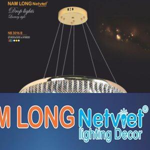 Đèn thả trang trí Ø800*500*H1800 - led 3 màu ánh sáng