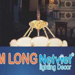 Đèn thả bàn ăn đồng cổ điển Ø430*H400, 4 bulb LED 5W