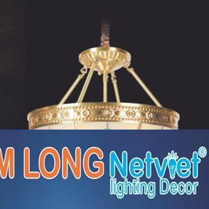 Đèn thả bàn ăn đồng cổ điển Ø400*H400, 4 bulb LED 5W