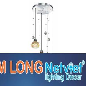 Đèn thả bàn ăn Ø350*H1000, LED 5W*4 lamp, ánh sáng vàng