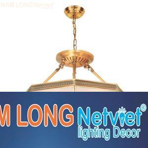 Đèn thả đồng cao cấp Ø400*H400+500, E14*4 lamp