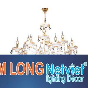 Đèn chùm nến Ø800*H900+400, E14*12 lamp, 18 large crystals K9, 48 small crystals K9