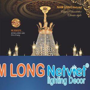 Đèn chùm đồng phong cách cổ điển Ø1100*H900+600, E14*21 lamp