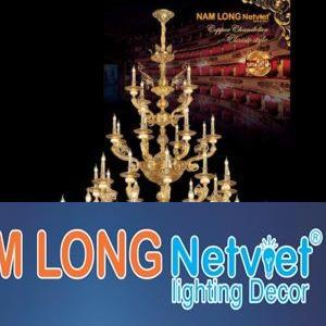 Đèn chùm nến đồng Netviet Ø1500 x H1900 + 1000, E14 x 40 lamp