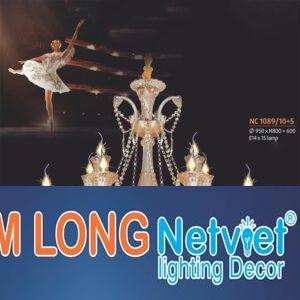 Đèn chùm nến phong cách trang trọng Ø950*H800+600, E14*15 lamp