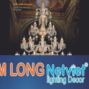 Đèn chùm nến phong cách trang trọng Ø1200*H1900+600, E14*30 lamp