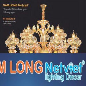 Đèn chùm nến pha lê cao cấp Ø950*H750+500 - E14*15 lamp