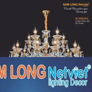 Đèn chùm nến phong cách trang trọng Ø1000*H700+600, E14*15 lamp