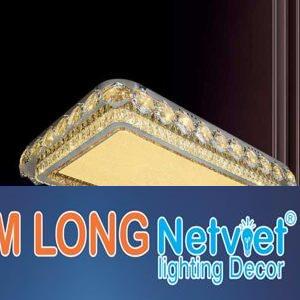 Đèn mâm vuông pha lê Ø1100-700 x H150, 3 màu ánh sáng