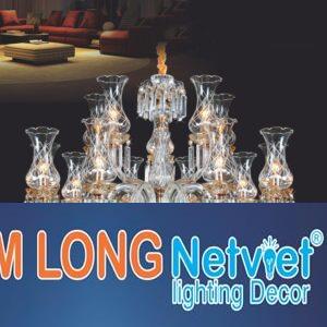 Đèn chùm nến phong cách trang trọng Ø950*H700+600, E14*15 lamp