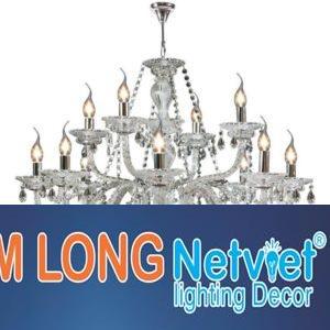 Đèn chùm nến Ø800*H700+600, E14*12 lamp, 23 large crystals K9, 52 small crystals K9