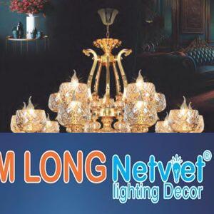 Đèn chùm nến pha lê cao cấp Ø900*H700+300 - E14*15 lamp