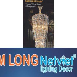Đèn chùm pha lê phong cách trang trọng Ø600*H2000+500 - E14*24 Lamp