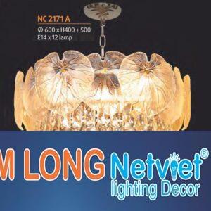 Đèn chùm pha lê nến phong cách trang trọng Ø600*H400+500 - E14*12 Lamp