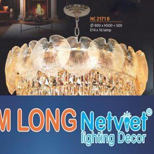Đèn chùm pha lê nến phong cách trang trọng Ø800*H500+500 - E14*16 Lamp