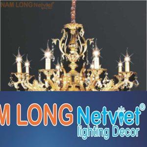 Đèn chùm nến kiểu sang trọng Ø750*H800+400, E14*8 Lamp, 45 Hạt lớn, 32 Hạt nhỏ