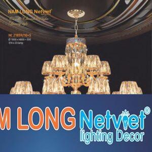 Đèn chùm pha lê nến phong cách trang trọng Ø1000*H800+500 - E14*23 Lamp