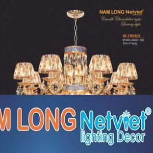 Đèn chùm pha lê nến phong cách trang trọng Ø850*H600+500 - E14*17 Lamp