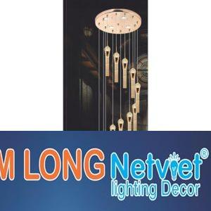 Đèn chùm pha lê cao cấp Ø450*H2100, LED Ánh Sáng Vàng