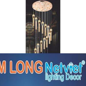 Đèn chùm pha lê cao cấp Ø500*H2800, LED Ánh Sáng Vàng
