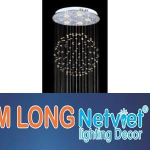 Đèn thả pha lê xoắn Ø600-400*H1500, 5W*6 lamp, 3 chế độ, 52 crystals K9