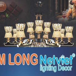 Đèn chùm nến pha lê cao cấp Ø1000*H600+300 - LED 3 CĐ