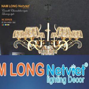 Đèn chùm nến pha lê cao cấp Ø750*H450+300 - LED 3 CĐ