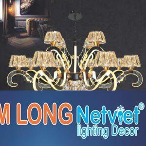 Đèn chùm nến pha lê cao cấp Ø950*H450+300 - LED 3 CĐ