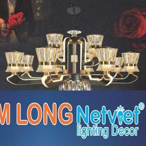 Đèn chùm nến pha lê cao cấp Ø900*H500+300 - LED 3 CĐ