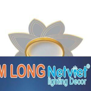 Đèn mâm ốp trần mica Ø500*H100, Led 3 màu ánh sáng