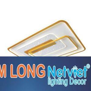 Đèn mâm ốp trần chữ nhật trang trí Ø900*600*H100, Led 3 màu ánh sáng