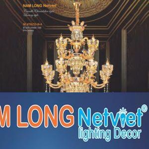 Đèn chùm nến pha lê cao cấp Ø1200*H1400+500 - E14*24 lamp