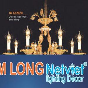 Đèn chùm nến phong cách trang trọng Ø850*H750+400 - E14*8 Lamp