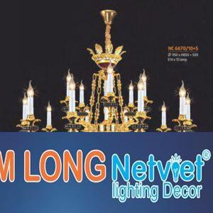 Đèn chùm nến phong cách trang trọng Ø950*H850+500 - E14*15 Lamp