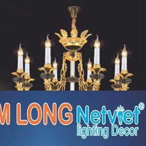 Đèn chùm nến phong cách trang trọng Ø700*H650+500 - E14*8 Lamp