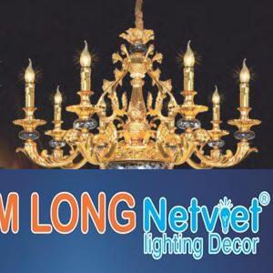 Đèn chùm nến phong cách trang trọng Ø800*H600+400 - E14*8 Lamp