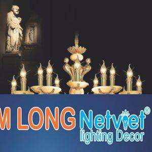 Đèn chùm đồng phong cách cổ điển Ø950*H600+600, E14*15 lamp