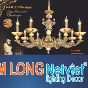 Đèn chùm đồng phong cách cổ điển Ø950*H600+600, E14*8 lamp