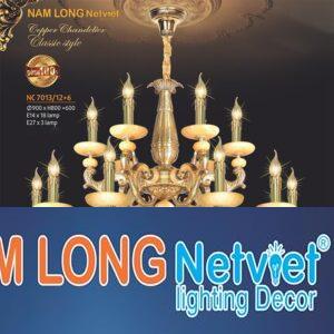 Đèn chùm đồng phong cách cổ điển Ø900*H800+600, E14*18 lamp + E27*3 lamp